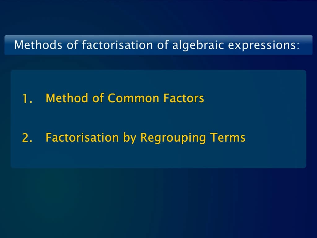 Basic Factorisation