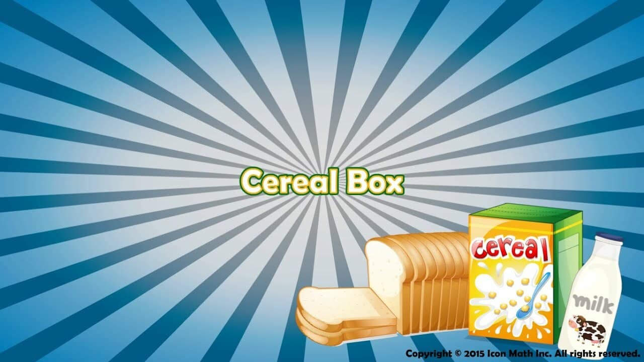 Cereal Box (Use the four operations to solve word problems involving measurements expressed in whole numbers and requiring conversion of larger units to smaller units)