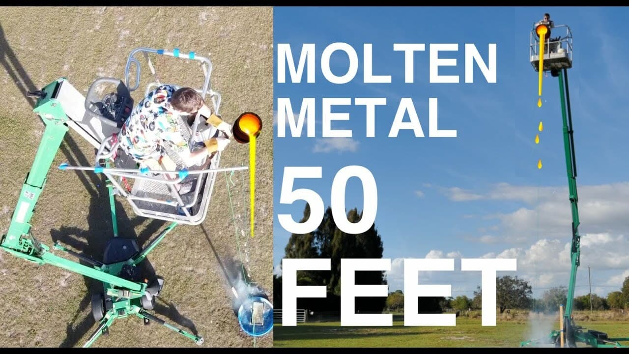 Pouring Molten Aluminum from 50 feet! What will happen?