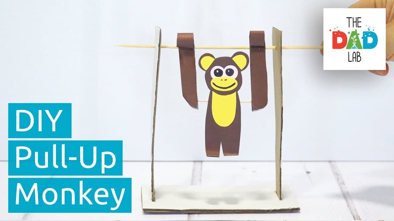 How to Make Pull-up Monkey Toy from Cardboard