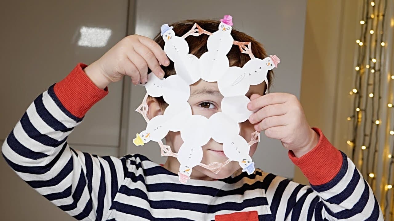 How to Make a Paper Snowman Snowflake