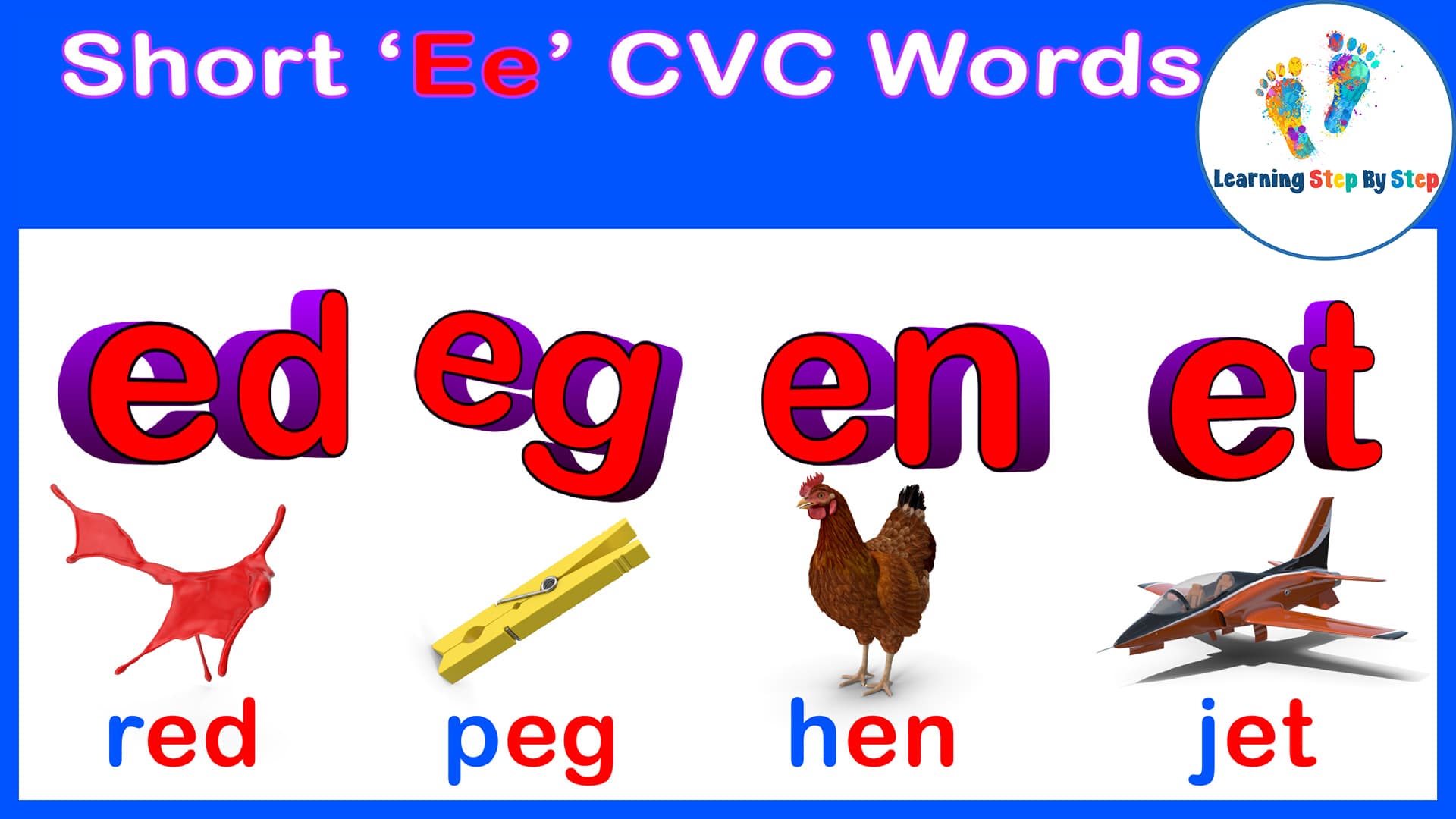 Learn to Short E CVC Words: Letter E Blending with Simple Sentences