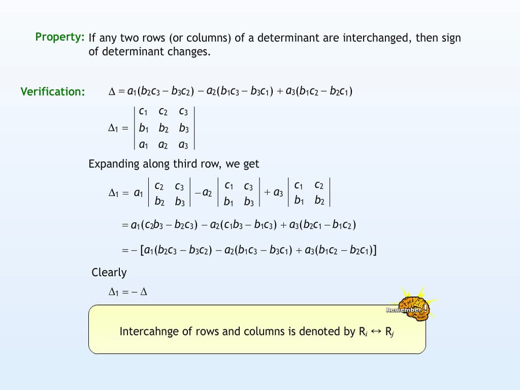Properties of Determinants