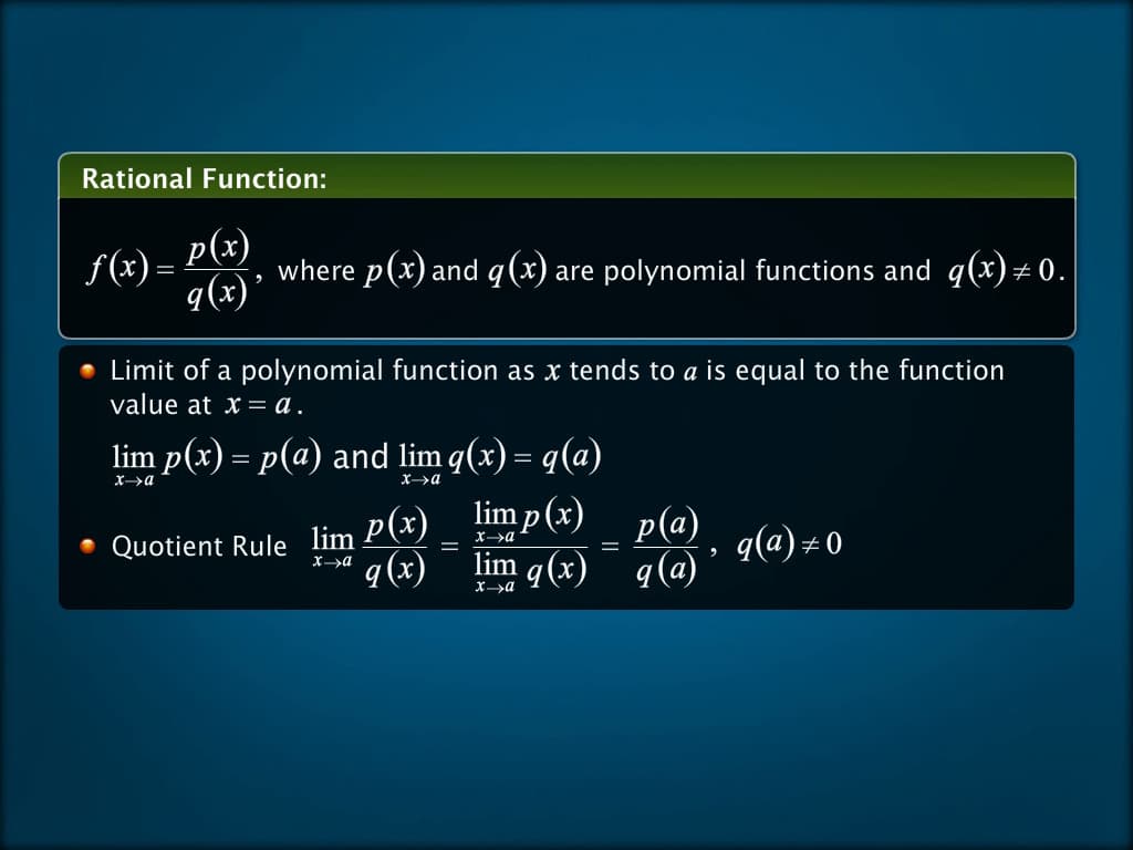 Limits of Rational Functions