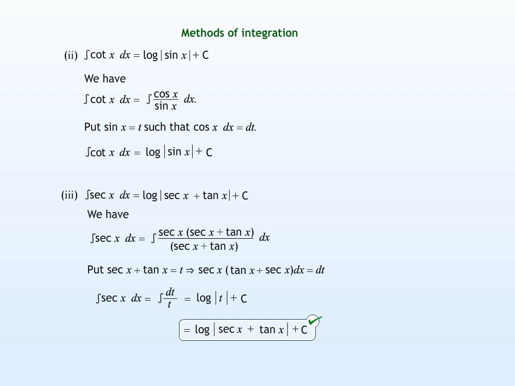 Methods of Integration