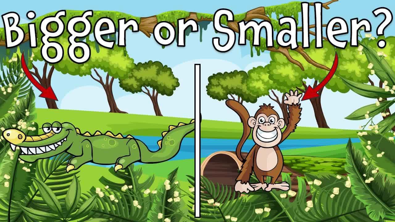 Bigger or Smaller? Wild Animal Guessing Game for Kids
