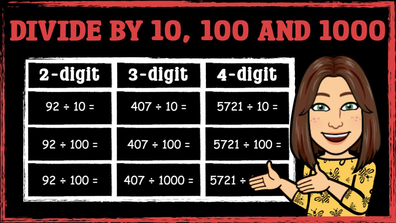 Dividing Numbers by 10, 100, and 1000