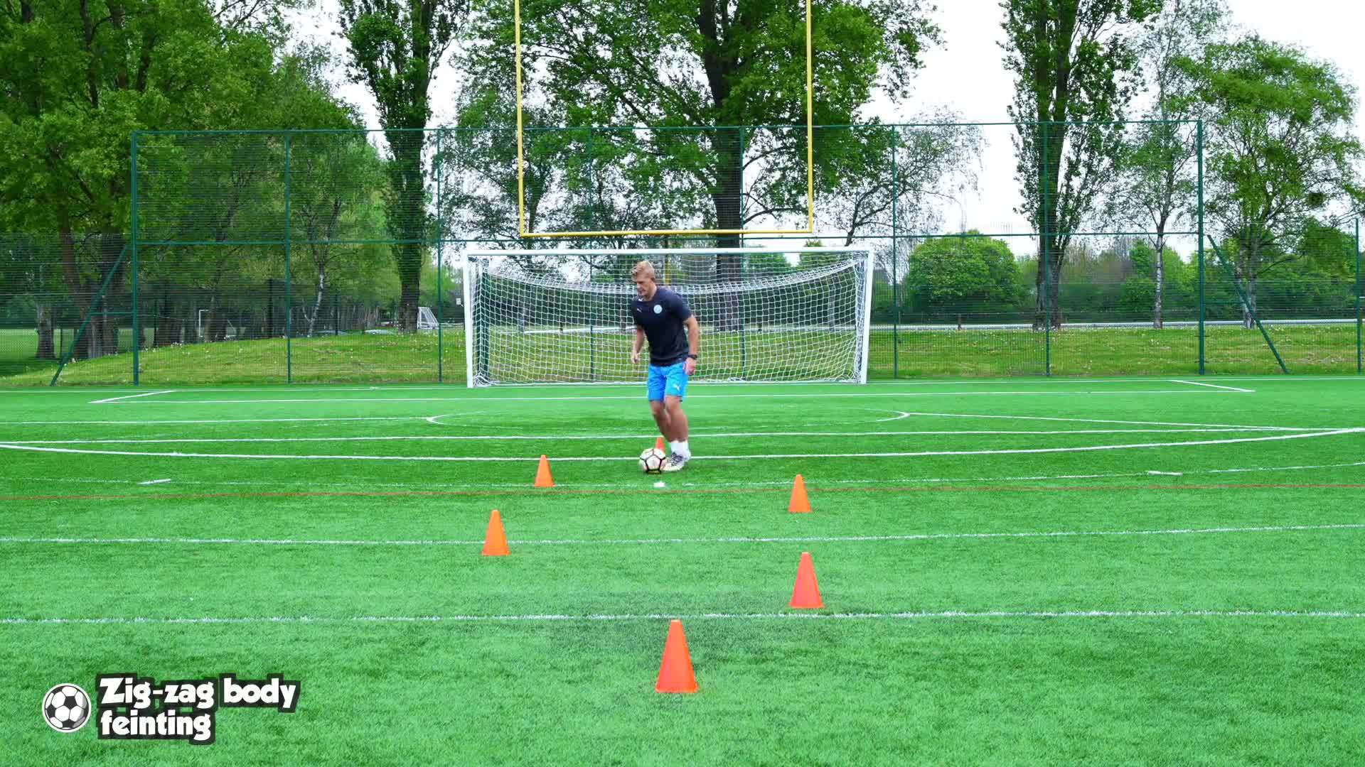 Kicking - (Soccer) Zig-zag body feinting