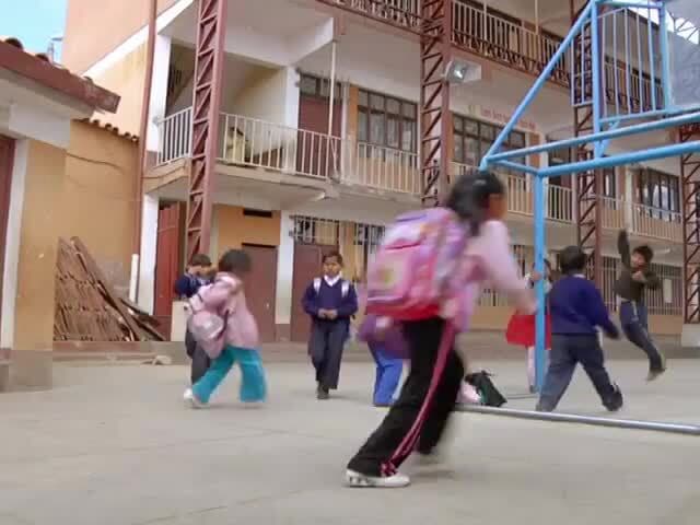 MS Shot of kids in School / Potosi, Bolivia