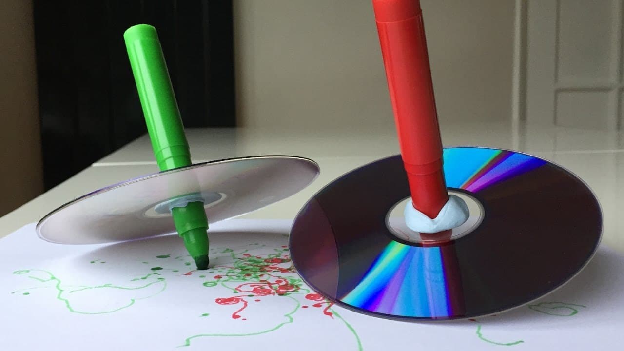 Art Activity: Spinning Top with Marker and CD