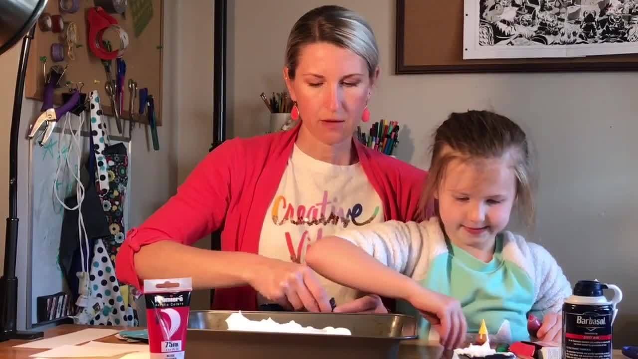 Marbled Paper From Shaving Cream And Food Coloring