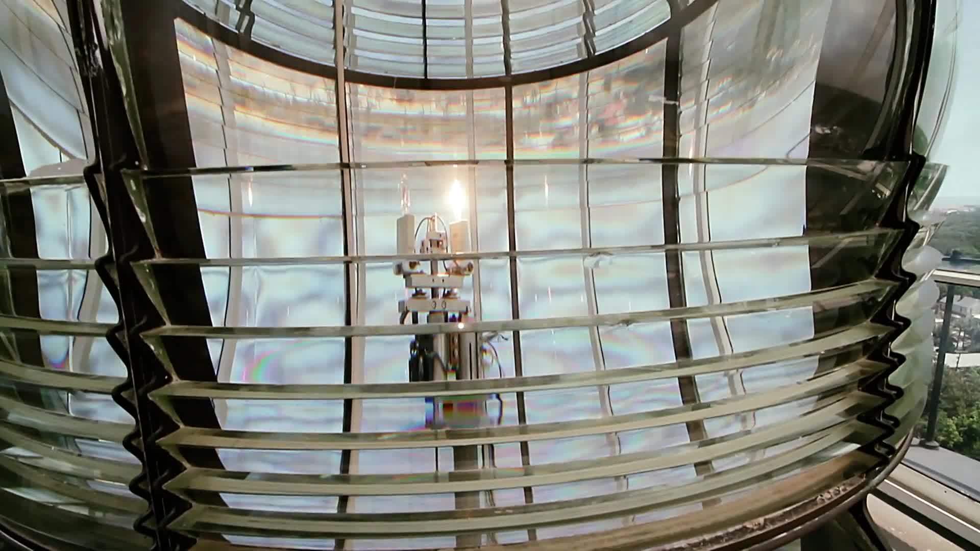 Inside the working Tybee Island Lighthouse, Georgia