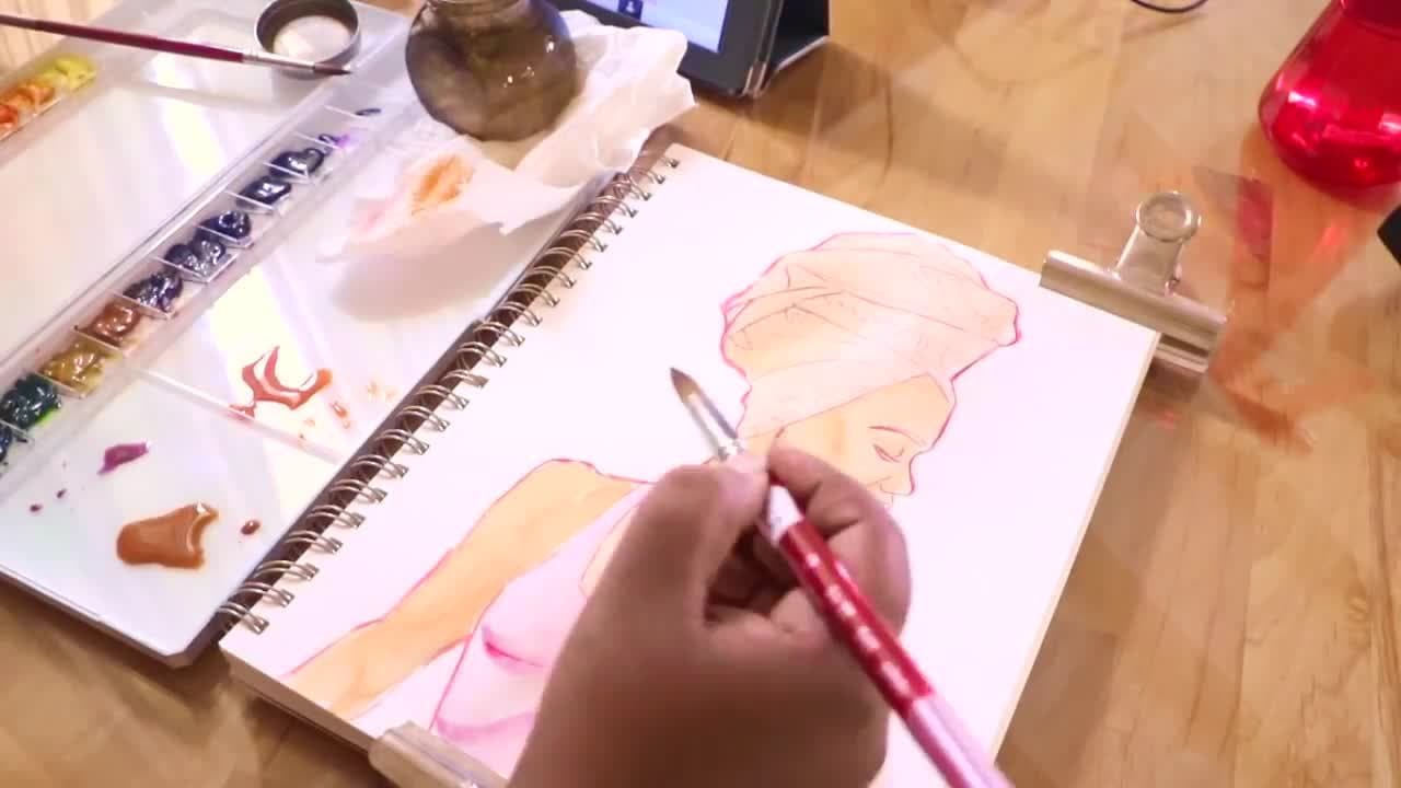 Painting a Figure with Mission Gold - Watercolor Timelapse