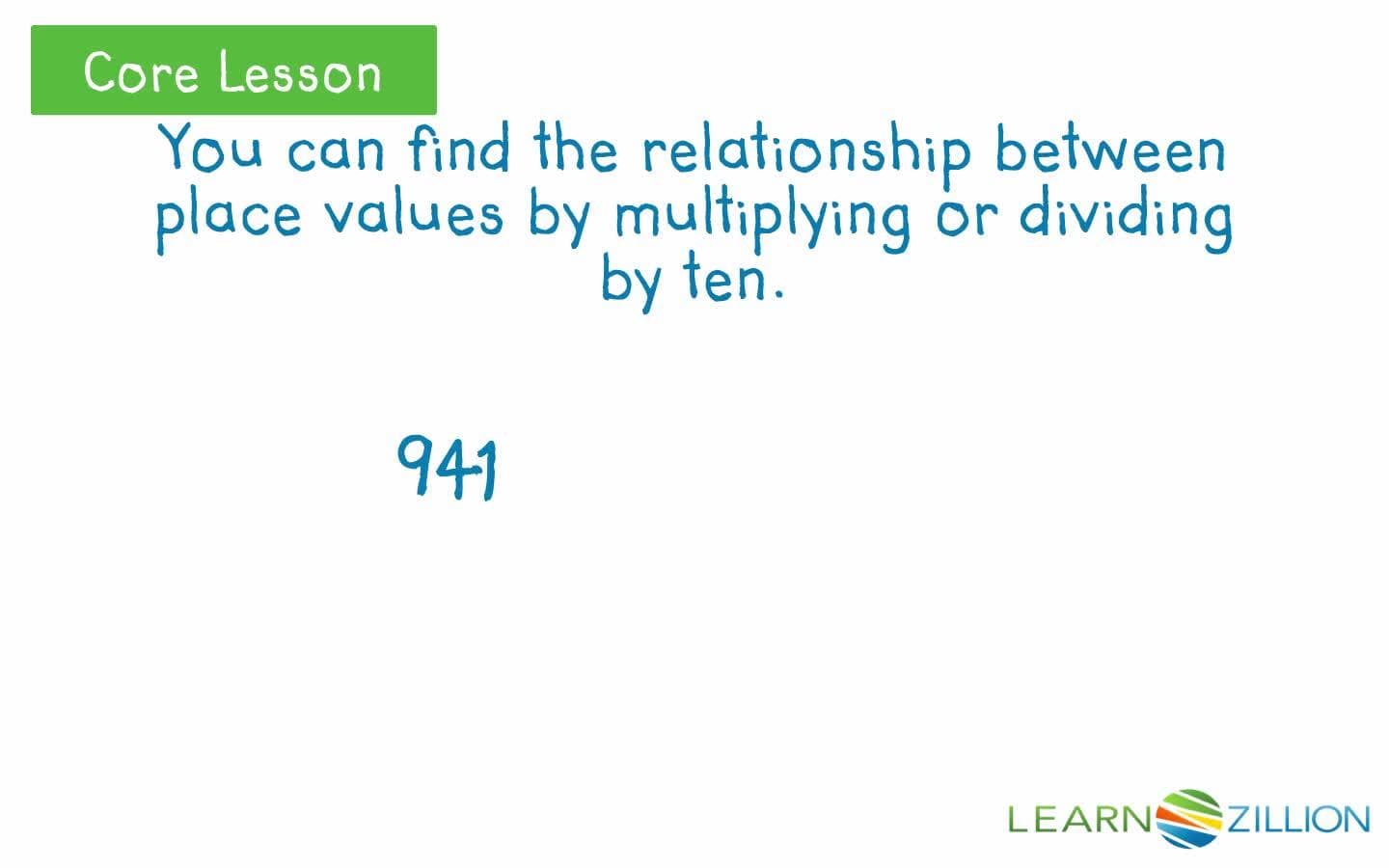 Recognizing Relationships Between Place Values: Multiplying and Dividing by 10