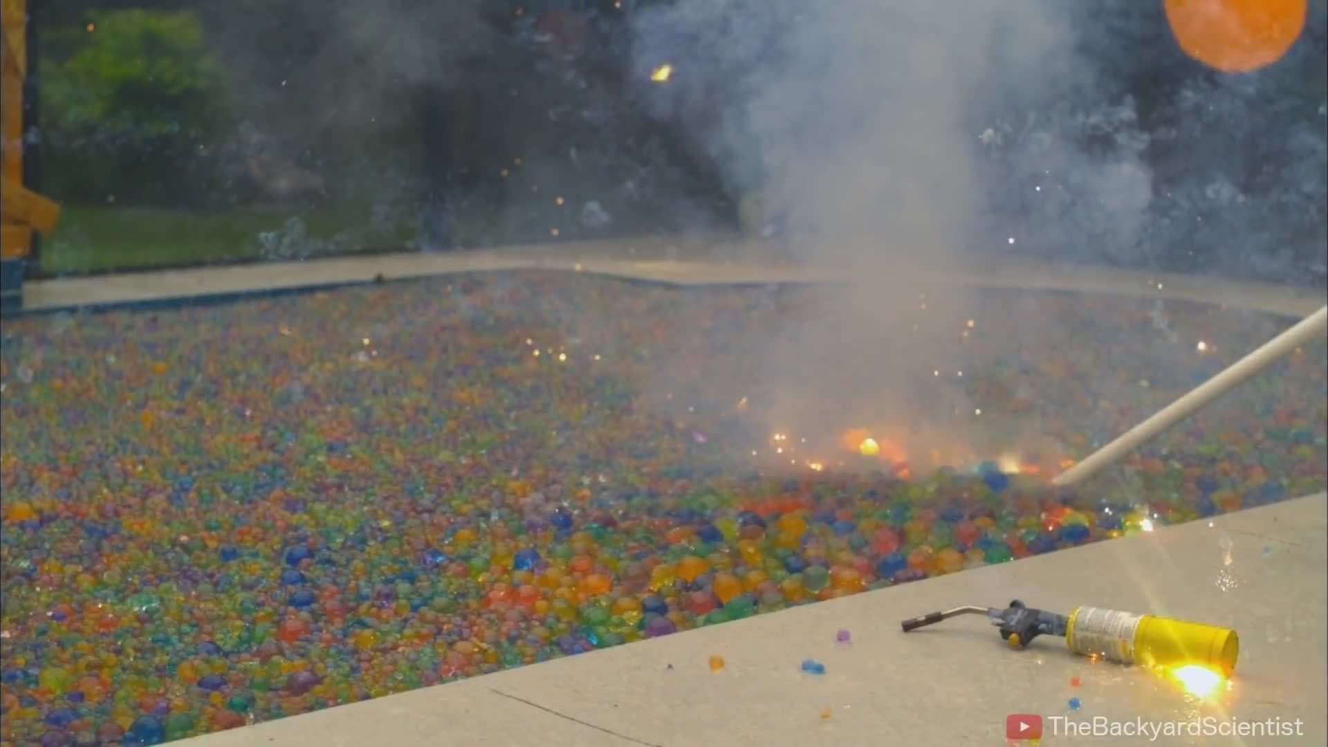 Pool full of Orbeez Experiments!