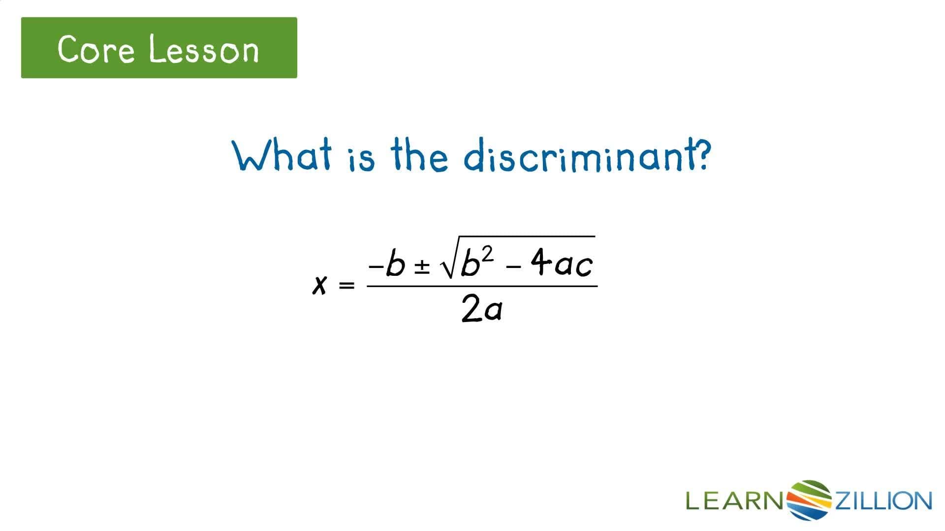 Identifying Real and Complex Roots of Quadratic Equations