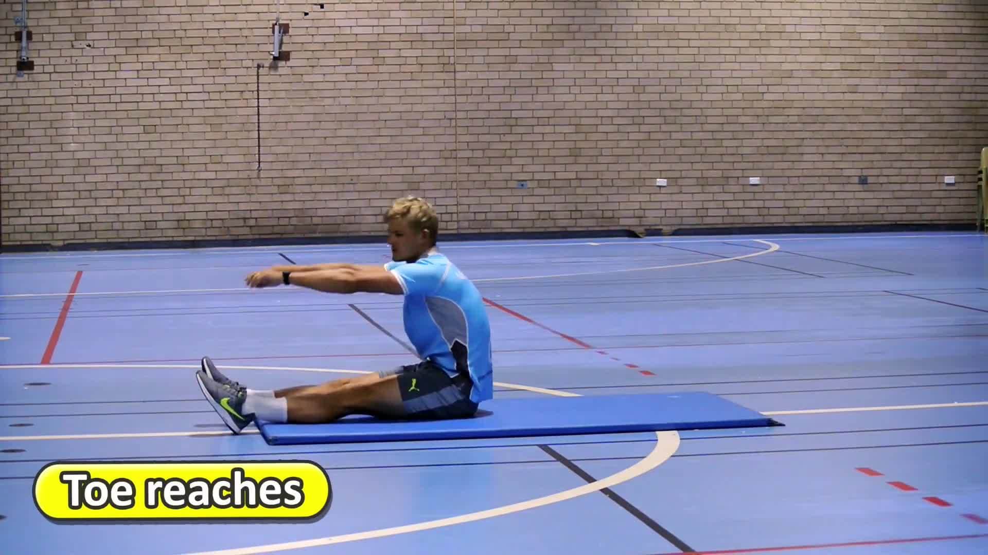 PE fitness circuit ideas › Core | Toe Reaches