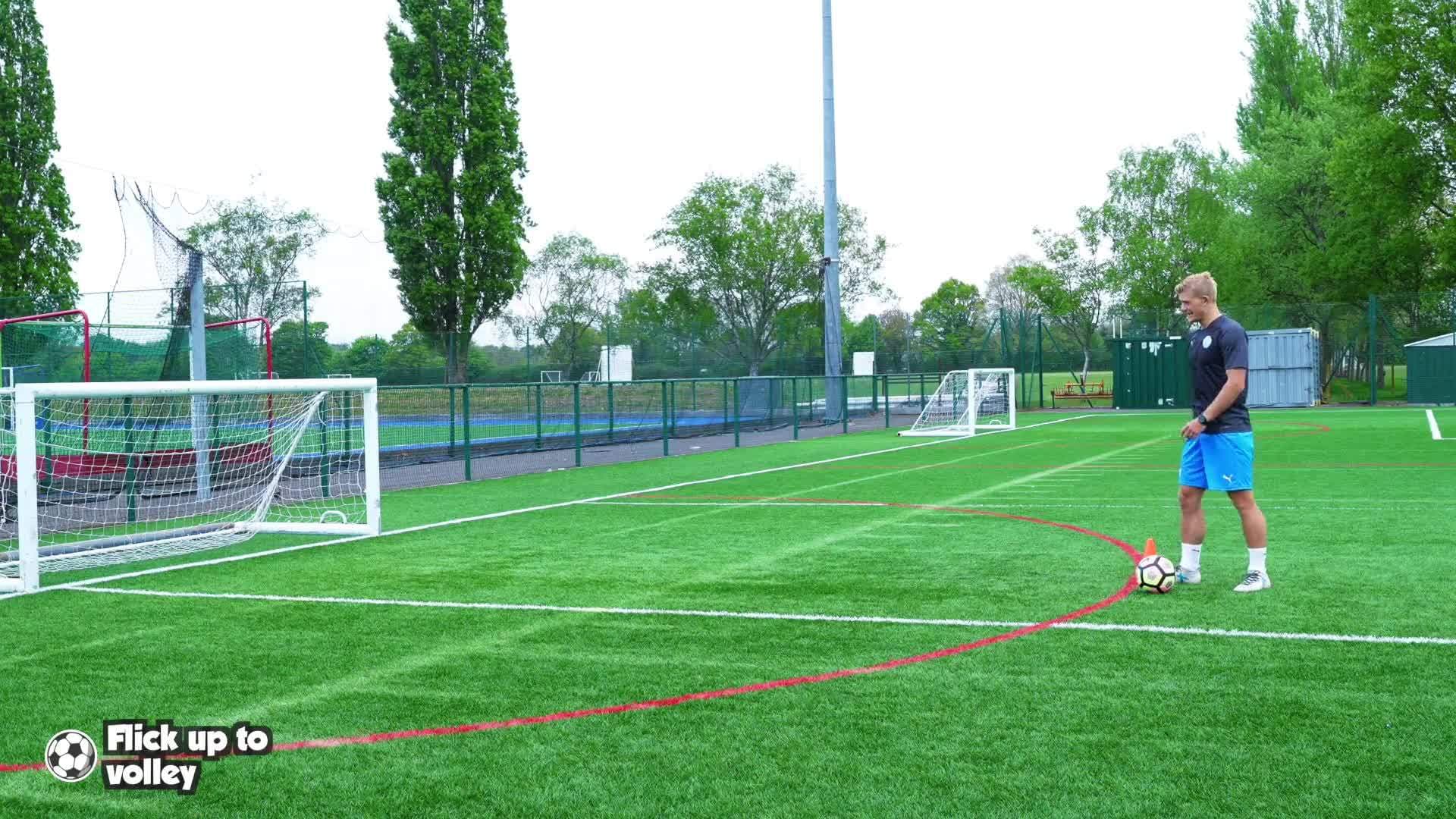 Kicking - (Soccer) Flick up to volley