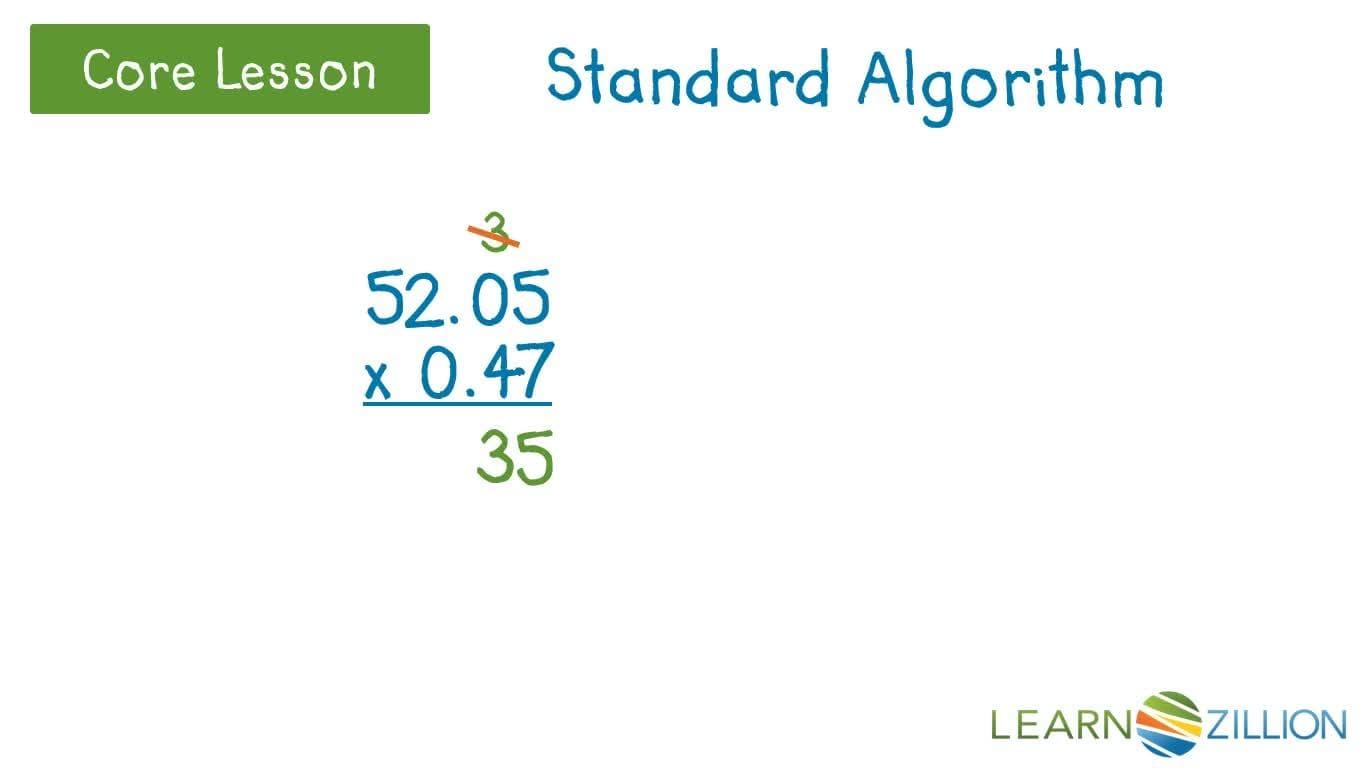 Multiplying Decimals Using the Standard Algorithm
