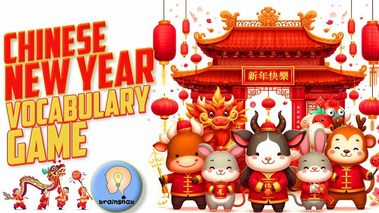 Chinese New Year Vocabulary word game | 過年遊戲| Chinese New Year Quiz (with flashcards)