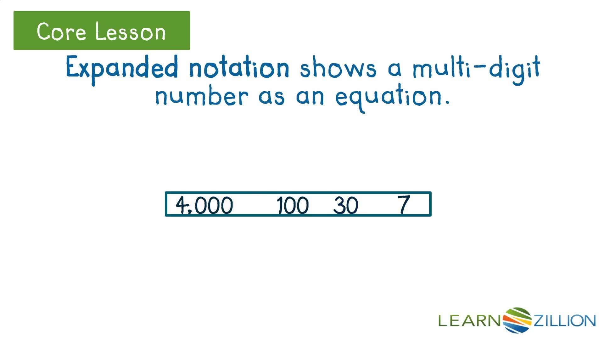 Using Expanded Notation to Break Numbers by Place Value
