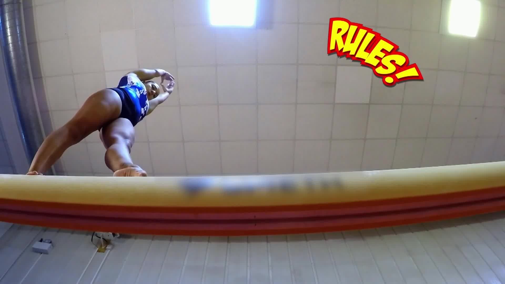 Aerial Cartwheels on a Beam