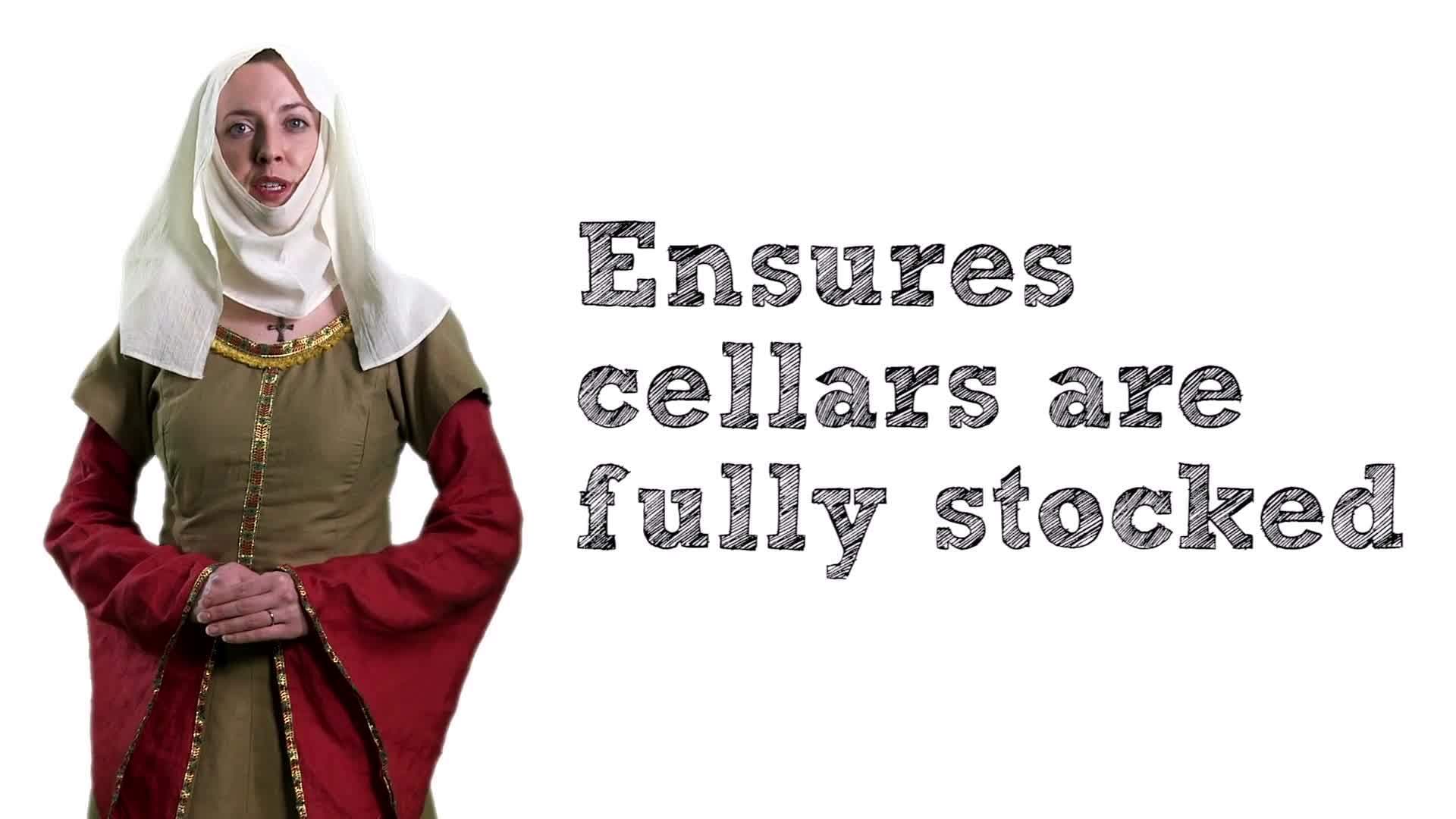 People in a Medieval castle; the constable's wife