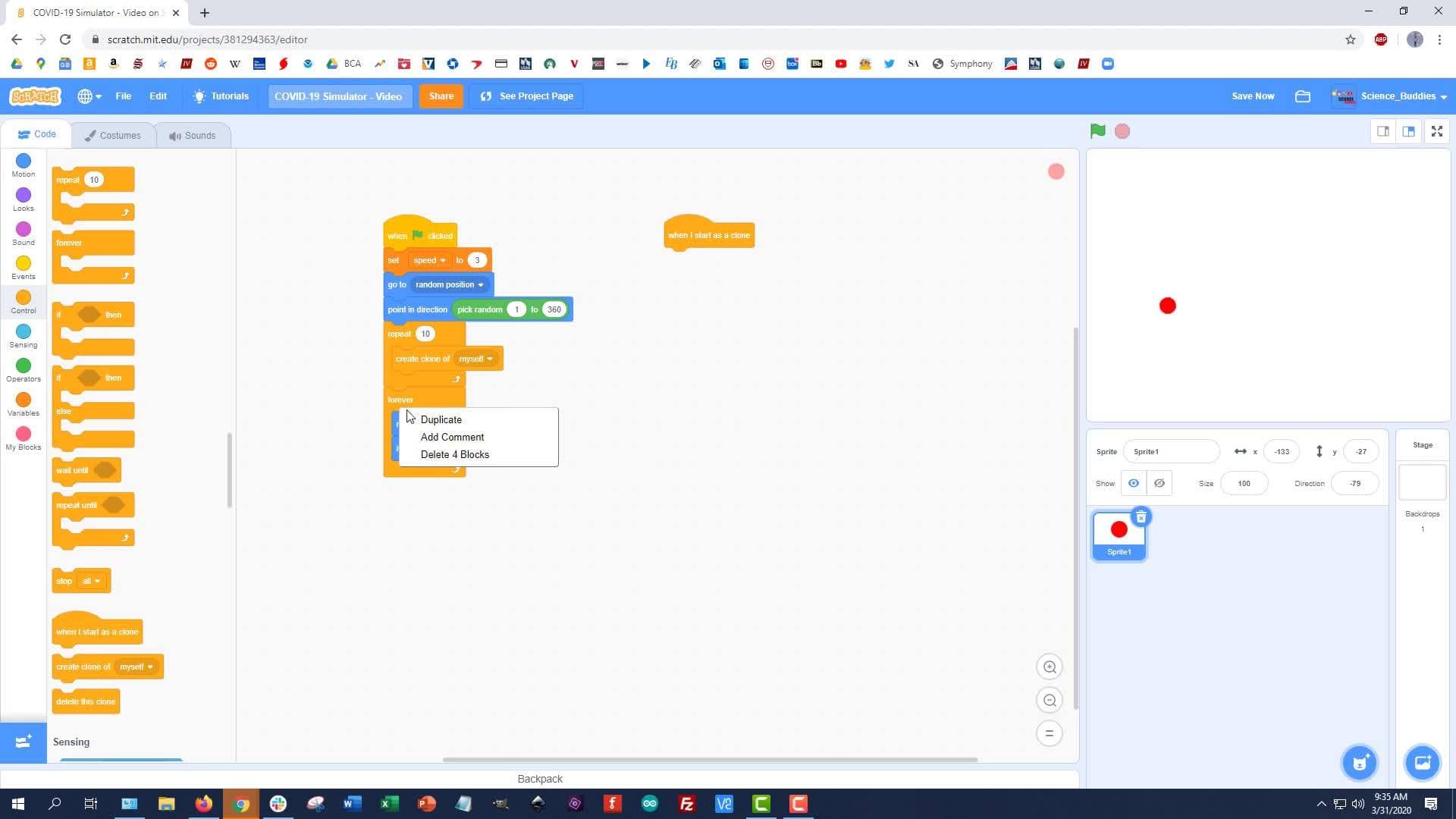 Program Your Own COVID-19 Simulator with Scratch