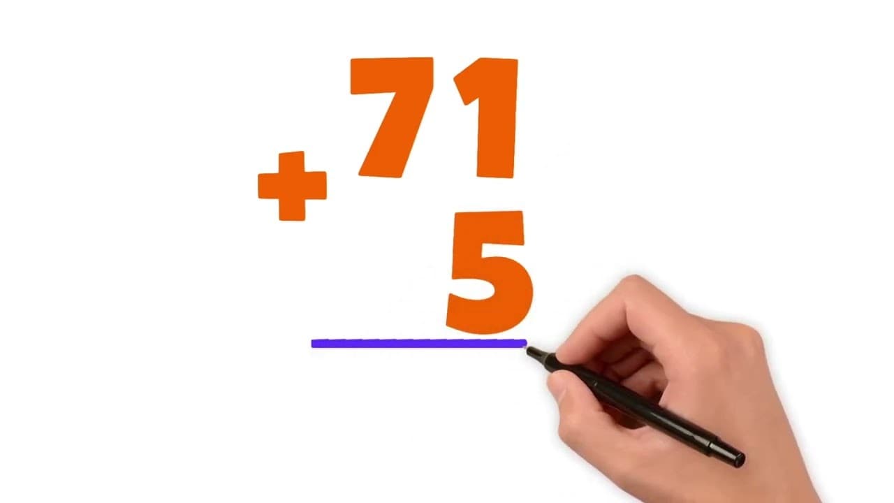 2-Digit plus 1-Digit Addition: What is 71 plus 5?
