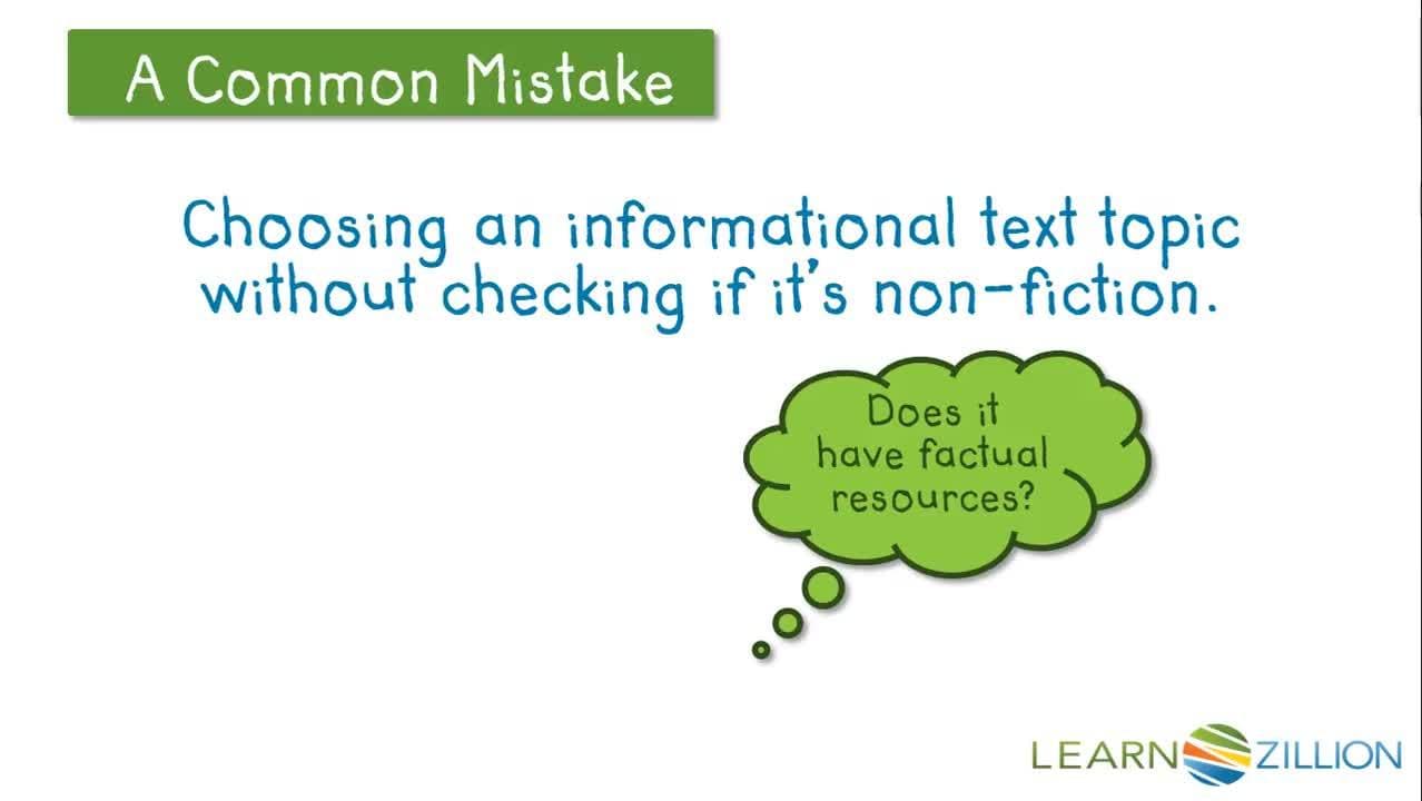 Choosing a Writing Topic for an Informational Text