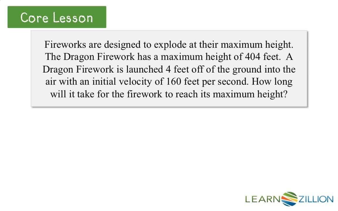 Calculate Firework Speed Using Quadratic Equations