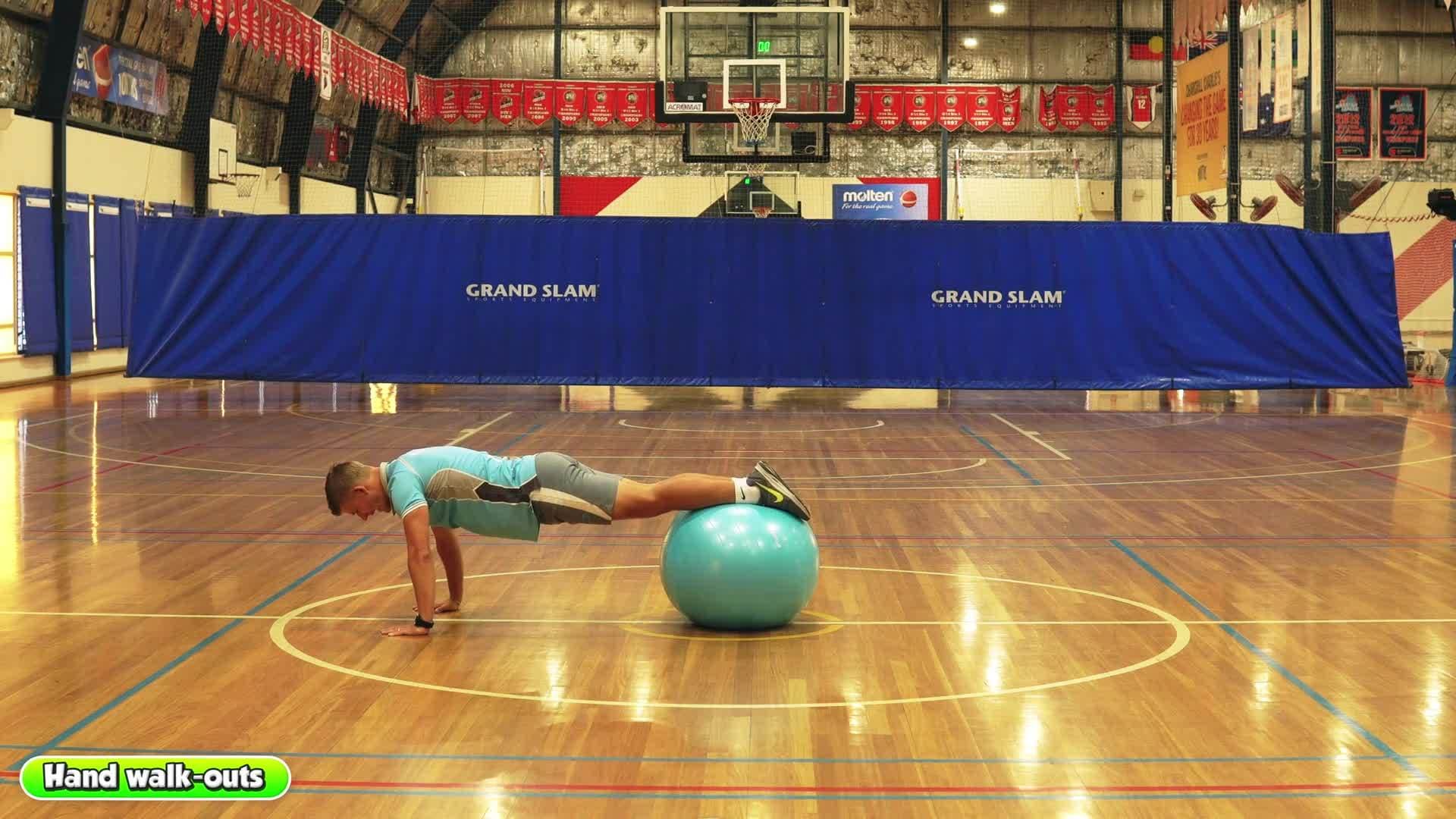 Exercise ball - Hand walk-outs