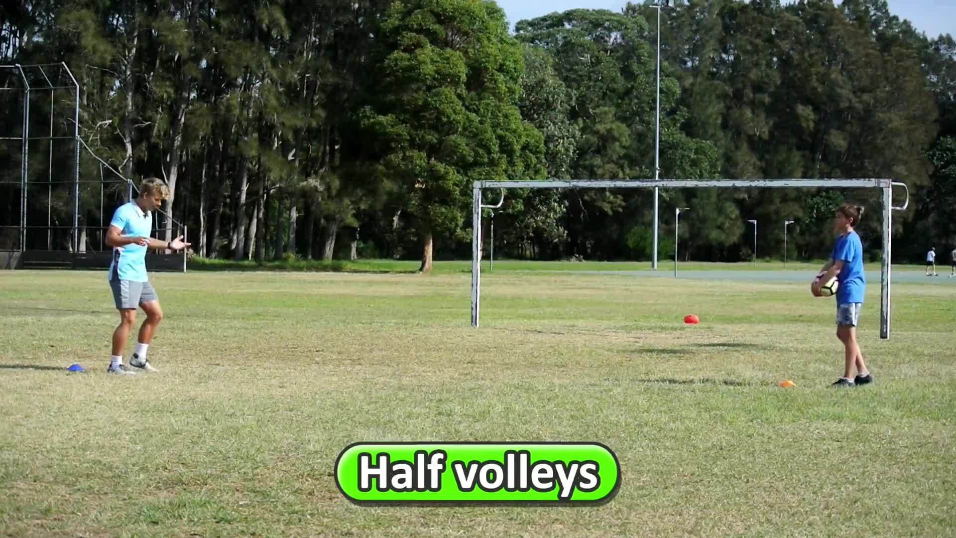 Skill: Half volleys › In pairs | Soccer skills in PE (grade K-6)