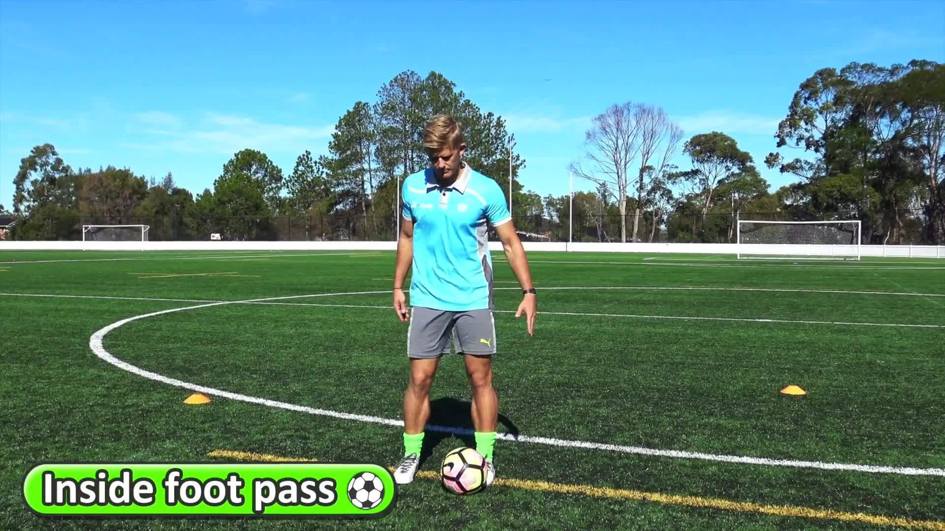 #4. How to teach: Passing › Inside foot | Soccer skills in PE (grade K-6)