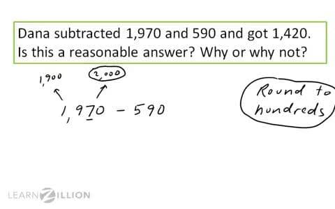Assessing the Reasonableness of Subtraction Using Rounding