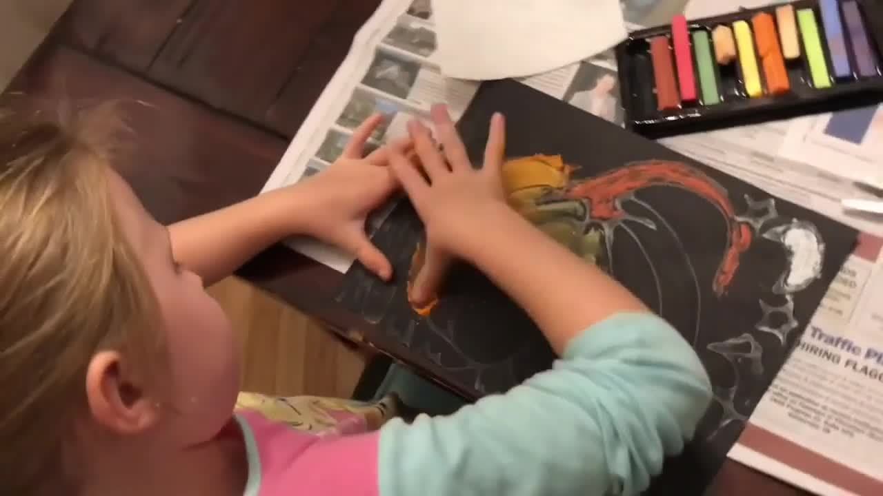 Beginner Chalk Pastel with Glue Resist Pumpkins