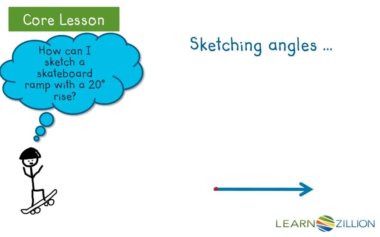 Sketching Angles Using a Protractor