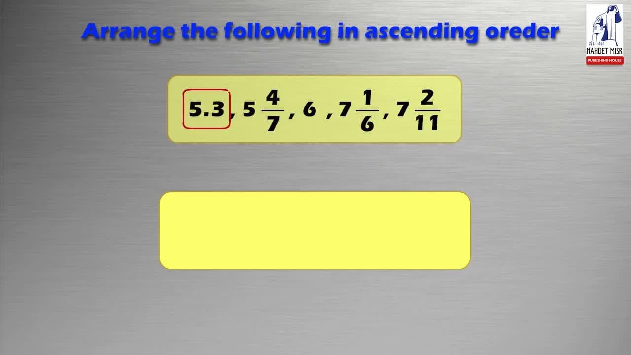 Arranging fractions, decimals, and whole numbers
