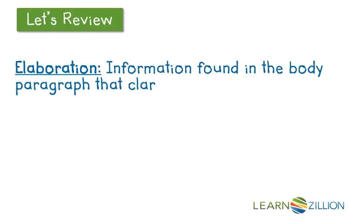 Elaborating on Supporting Details with Anecdotes