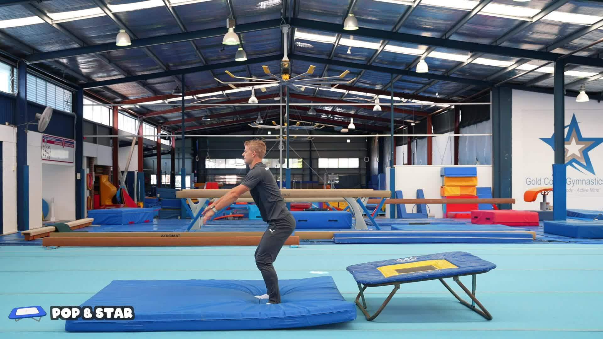 Elementary gymnastics - Mini tramp - 3 pop & star