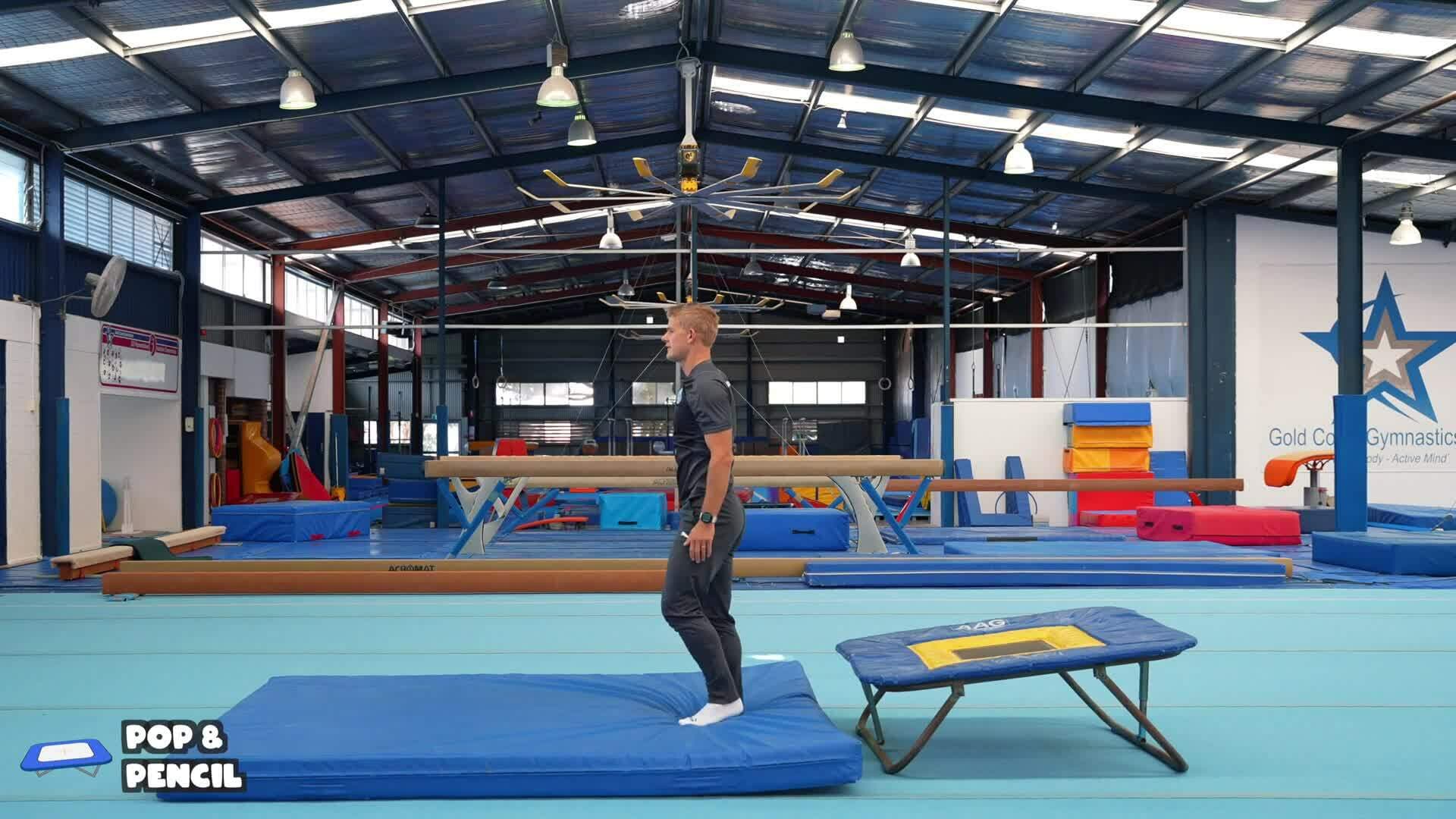 Elementary gymnastics - Mini tramp - 2 pop & pencil