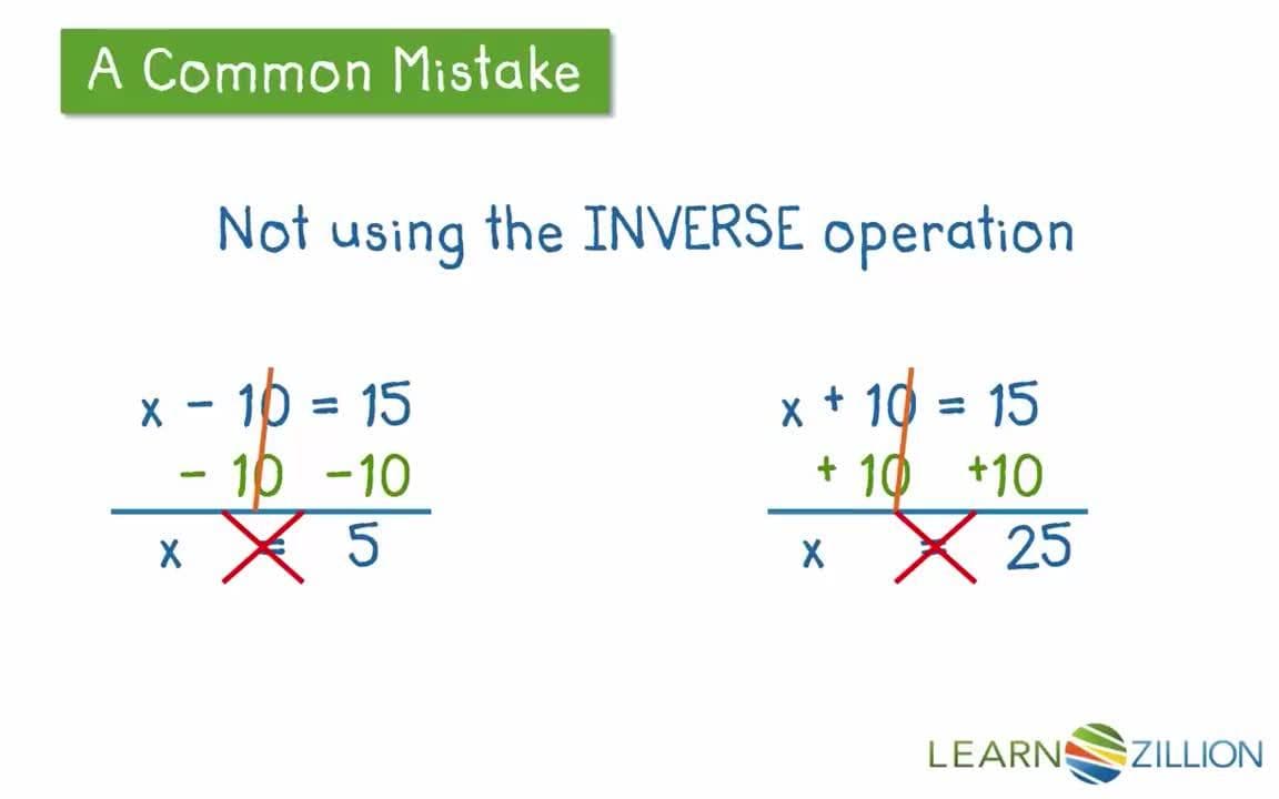Solving Algebraic Equations Using Inverse Operations