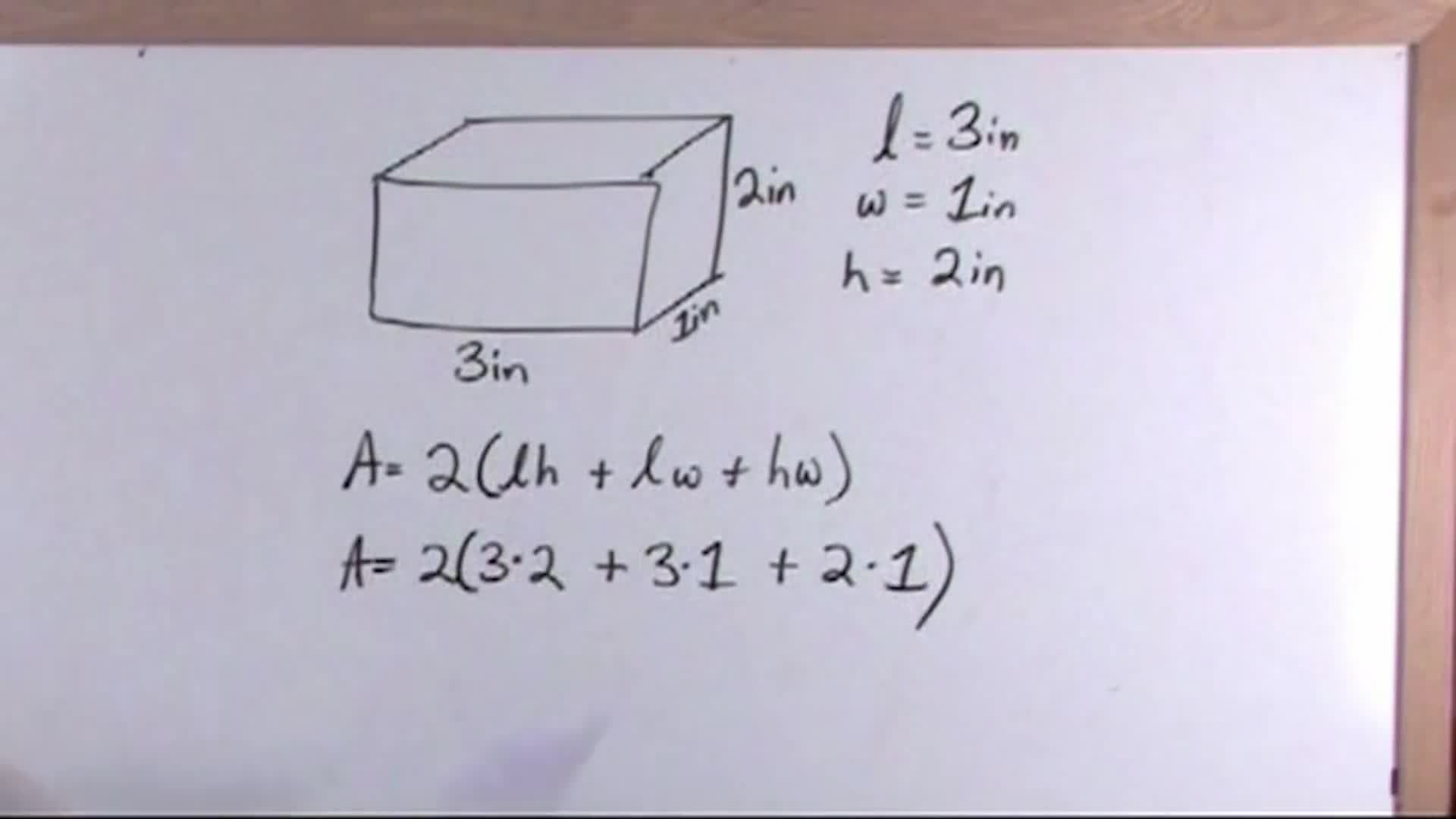Area of Prisms: Finding the surface area of a rectangular prism