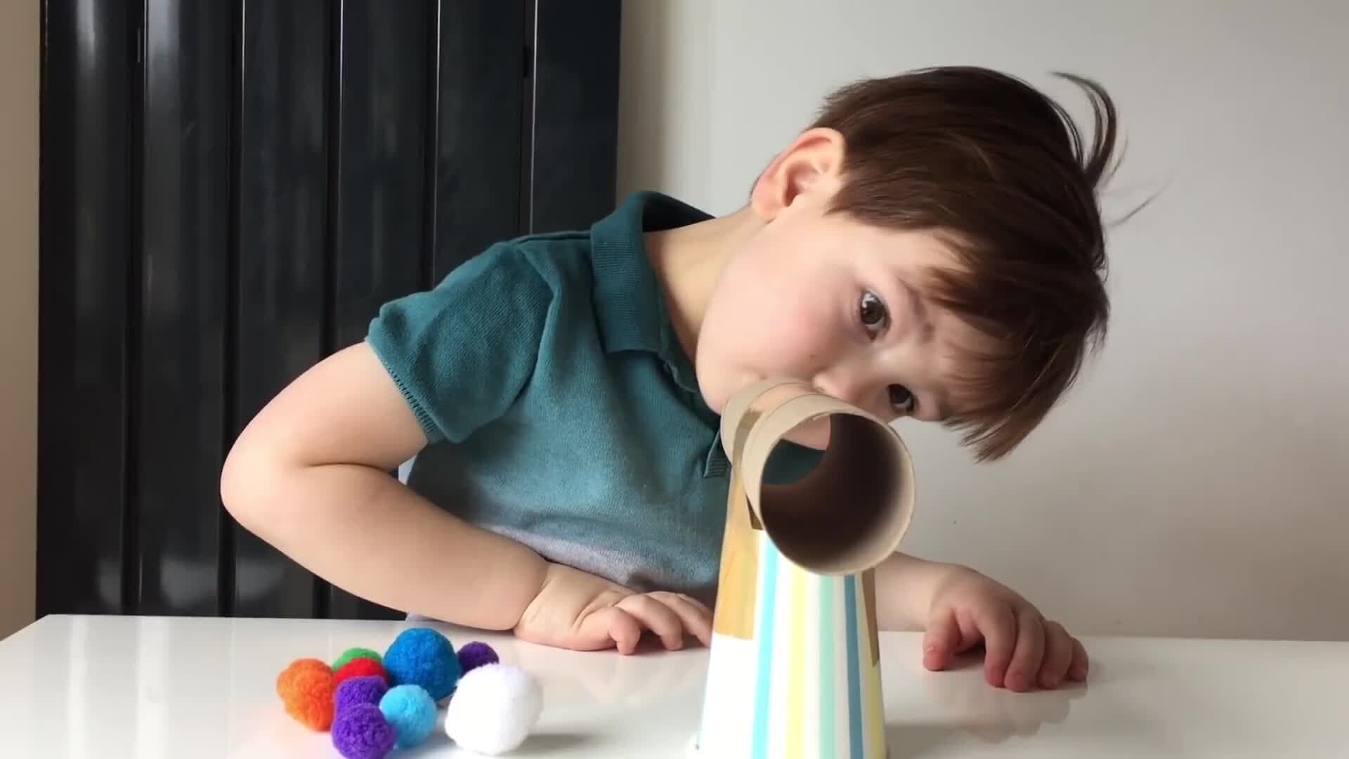 Oral Motor Exercise: Pom Pom Launcher