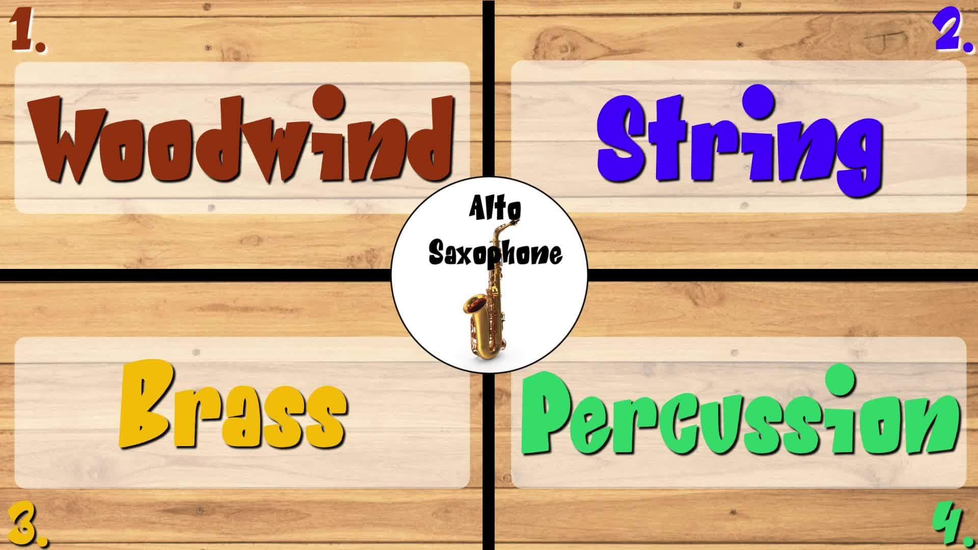 Four Corners Music Game Level Two: Instrument Identification Game