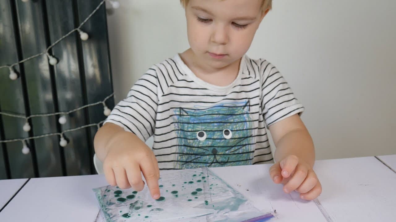 How to Make a Sensory Bag with Baby Oil
