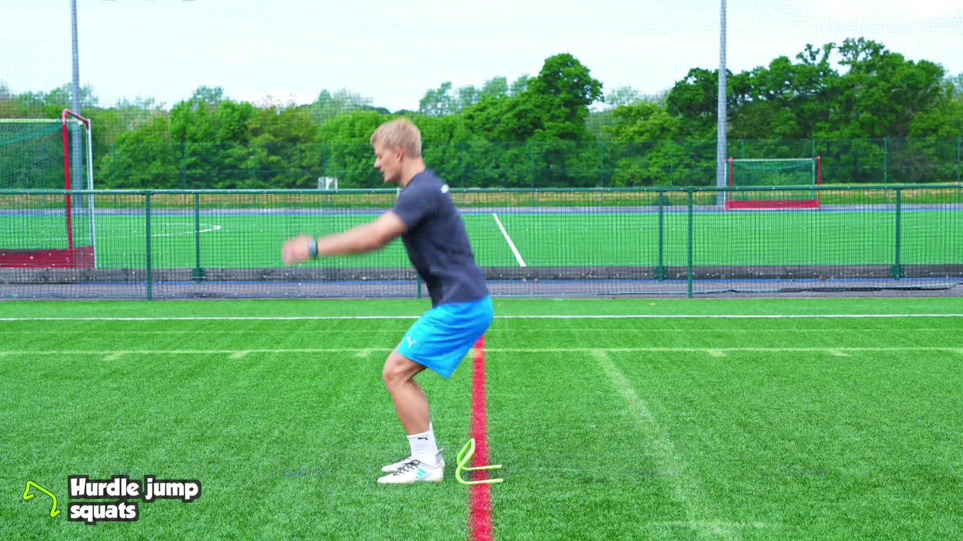 Moving - Hurdle jump squats
