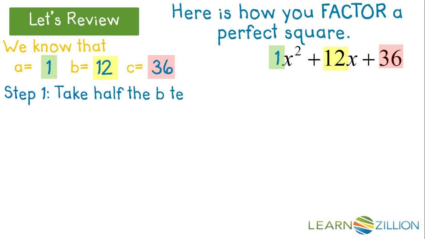 Completing the Square Using Algebra