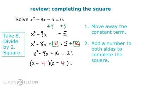 Solving Quadratic Equations by Completing the Square