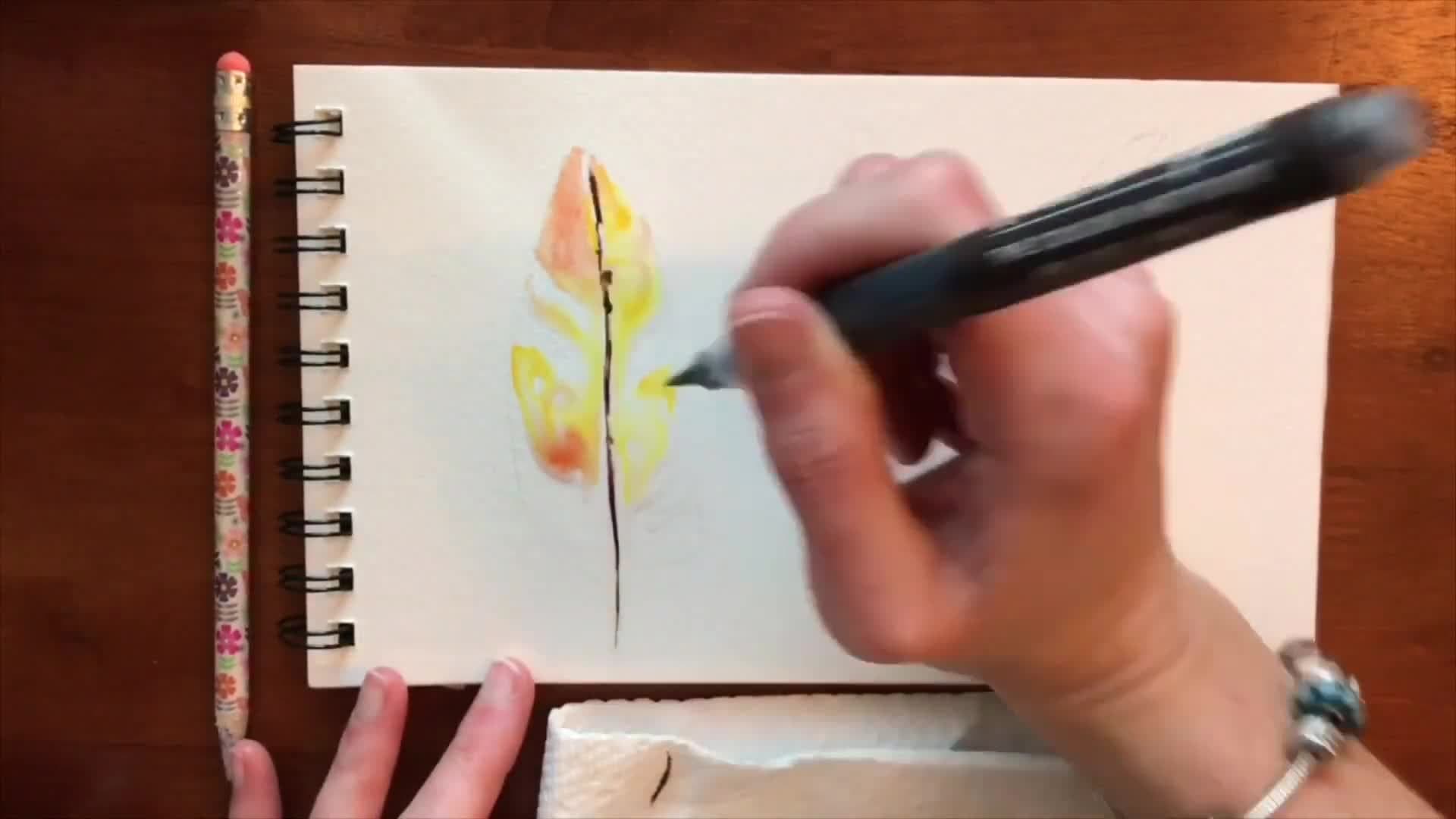Feather Painting Quick Tutorial | How to paint with Mermaid Markers